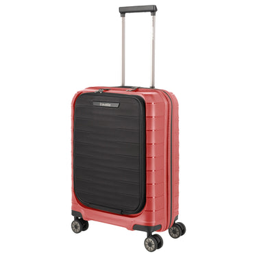 Travelite Mooby - Trolley cabina con 4 ruote e tasca frontale S 55 cm (rot)