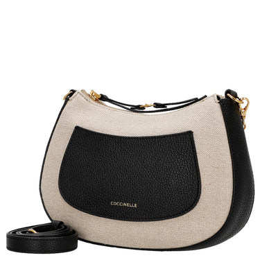 Coccinelle C-Easy Canvas - Borsa a tracolla 22 cm (natural/noir)