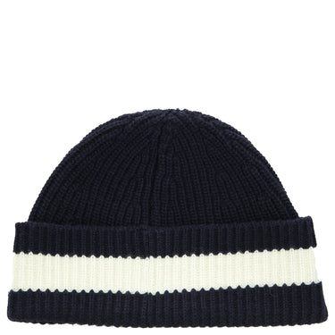 Lacoste Unisex Beanie - Mütze aus gerippter Wolle (navy blue/flour)