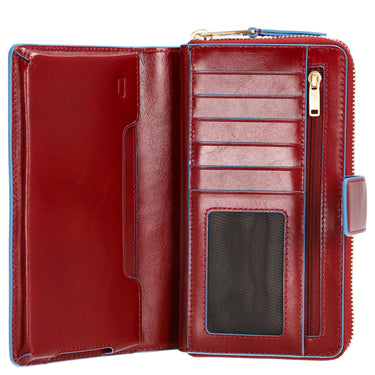 Piquadro Blue Square - Portefeuille Femme 12 cartes 17,5 cm (rouge)