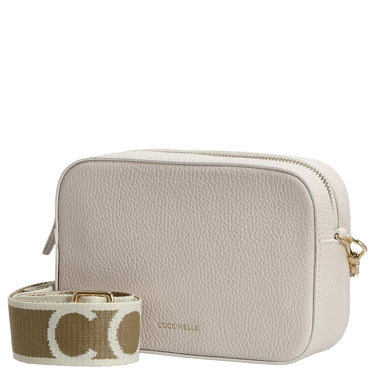 Coccinelle Tebe - Bolso bandolera 19 cm (blanco)