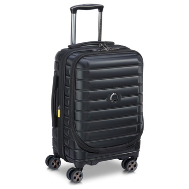 Delsey Paris Shadow 5.0 - 4-Rollen-Kabinentrolley mit Vortasche S 55 cm erw. USB (schwarz)