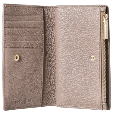 Coccinelle Metallic Soft - Portefeuille 12cc 16 cm (warm taupe)