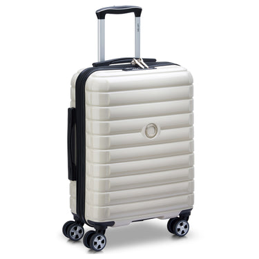 Delsey Paris Shadow 5.0 - Trolley da cabina slim line a 4 ruote USB 55 cm (elfenbein)