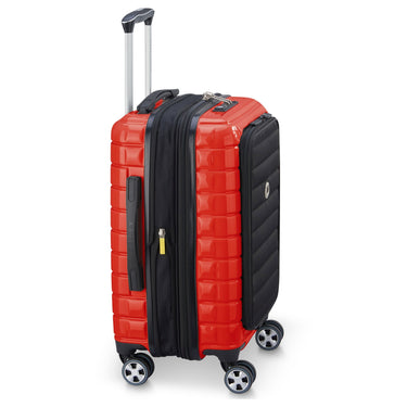 Delsey Paris Shadow 5.0 - Trolley da cabina a 4 ruote con tasca frontale S 55 cm erw. USB (intensives rot)