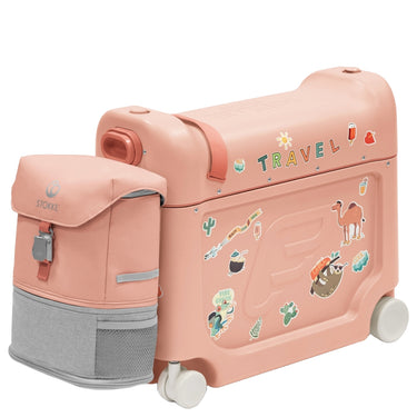 Stokke® JetKids™ Travel Set BedBox 46 cm Set 2 pcs - 4-Wheel Cabin Trolley (Color: coral pink)
