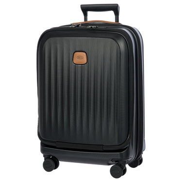 Brics Taormina - Trolley de cabina con 4 ruedas y bolsillo delantero 55 cm con USB extendido (Color: negro)