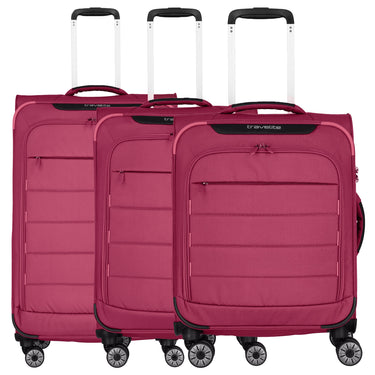 Travelite Skaii 4-Wheel Trolley Set 3-Piece S/M Adult/L Adult (evening red)