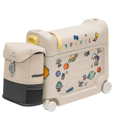 Stokke® JetKids™ Reiseset BedBox 46 cm Set de 2 piezas - Trolley de cabina con 4 ruedas (moonglow white)