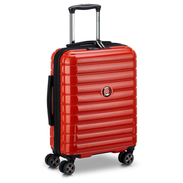 Delsey Paris Shadow 5.0 - Trolley da cabina slim line con 4 ruote USB 55 cm (rot)