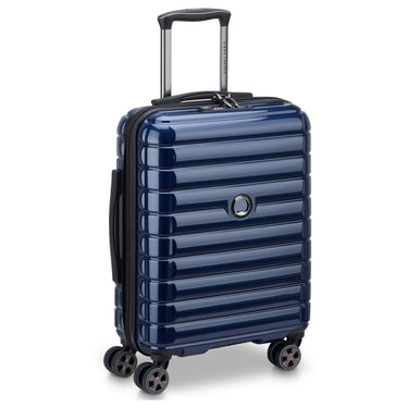 Delsey Paris Shadow 5.0 - Trolley da cabina slim line USB a 4 ruote 55 cm (marineblau)