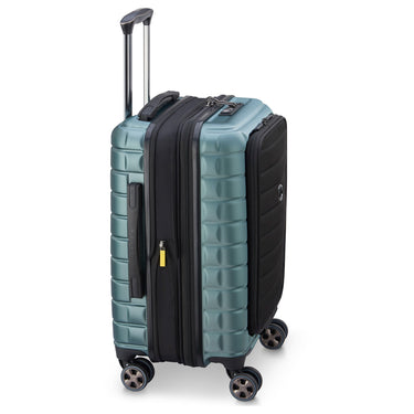Delsey Paris Shadow 5.0 - Trolley Cabina 4 Ruote con Tasca Frontale S 55 cm espandibile USB (verde)