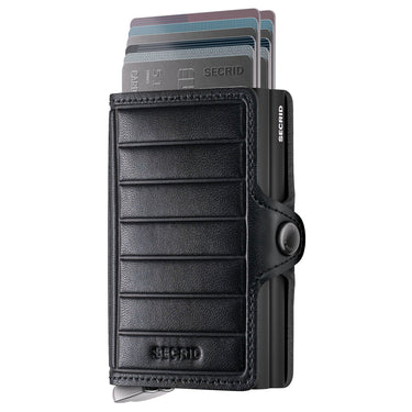 Secrid Twinwallet Emboss Lines - Étui à cartes de crédit 12cc 10.2 cm RFID (black+)