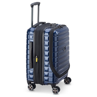 Delsey Paris Shadow 5.0 - Trolley Cabina 4 Ruote con Tasca Frontale S 55 cm con USB (blu marino)
