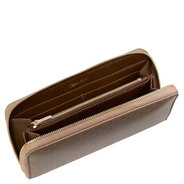 Calvin Klein Emblem AOP Long Zip - Wallet 4cc 19 cm (desert taupe aop)