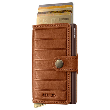 Secrid Miniwallet Emboss Lines - Étui cartes de crédit 6cc 10.2 cm RFID (cognac+)
