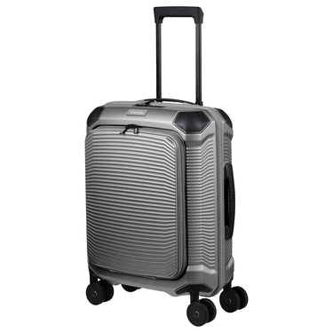 Travelite Millennium - 4-Rollen-Kabinentrolley mit Vortasche S 55 cm (silver)
