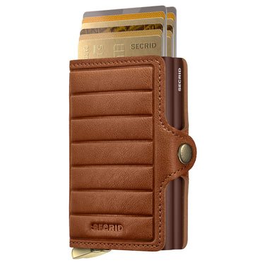 Secrid Twinwallet Emboss Lines - Étui à cartes de crédit 12cc 10.2 cm RFID (cognac+)