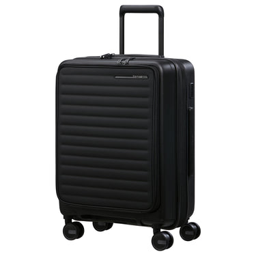 Samsonite Selection Restackd Easy Access - 4-Rollen-Kabinentrolley 55 cm erw. mit 2tlg. Packsack-Set (schwarz)