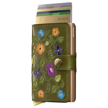 Secrid Miniwallet Stitch Floral - Kreditkartenetui 6cc 10.2 cm RFID (olive+)