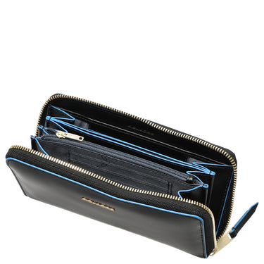 Piquadro Blue Square - Portefeuille femme 12cc 18 cm RFID (noir)