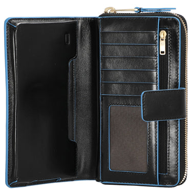 Piquadro Blue Square - Women's Wallet 12cc 17.5 cm (Color: black)