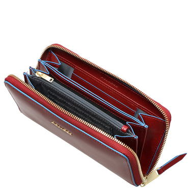 Piquadro Blue Square - Cartera de mujer 18 cm RFID (rojo)