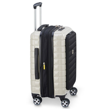 Delsey Paris Shadow 5.0 - 4-Rollen-Kabinentrolley mit Vordertasche S 55 cm erw. USB (elfenbein)