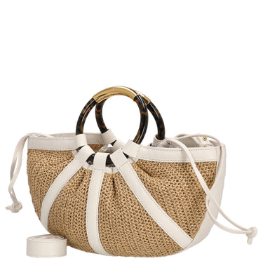 Coccinelle Shell Straw - Bolso de mano 37 cm (natural/pearl)