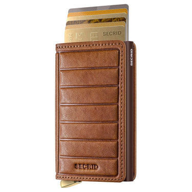 Secrid Slimwallet Emboss Lines - Étui à cartes de crédit 6cc 10.2 cm RFID (cognac+)