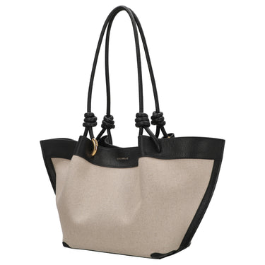 Coccinelle Finn Canvas - Bolso de mano 25 cm (natural/black)