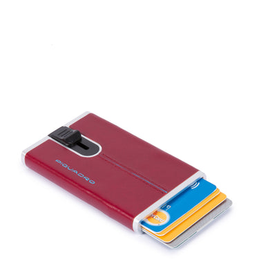Piquadro Blue Square Slide - Credit Card Holder 5cc 10 cm (Color: red)