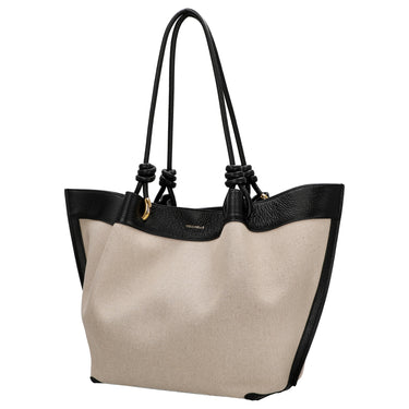 Coccinelle Finn Canvas - Bolso de mano 32 cm (natural/noir)