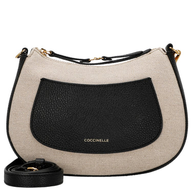 Coccinelle C-Easy Canvas - Borsa a tracolla 22 cm (natural/noir)