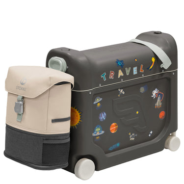 Stokke® JetKids™ Reiseset BedBox 46 cm Set 2 pz. - Trolley da cabina a 4 ruote (midnight grey)