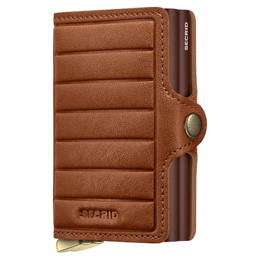 Secrid Twinwallet Emboss Lines - Étui à cartes de crédit 12cc 10.2 cm RFID (cognac+)