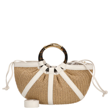 Coccinelle Shell Straw - Bolso de mano 37 cm (natural/pearl)